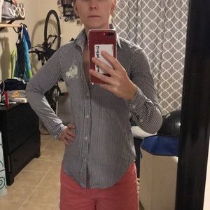 Ralph Lauren blue label navy striped shirt